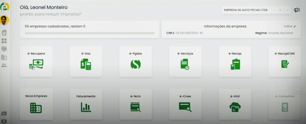 Sistema de automa&ccedil;&atilde;o cont&aacute;bil &eacute;-Simples.