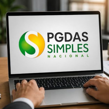 Tela do PGDAS Simples Nacional em notebook durante o processo de retifica&ccedil;&atilde;o do PGDAS Simples Nacional.