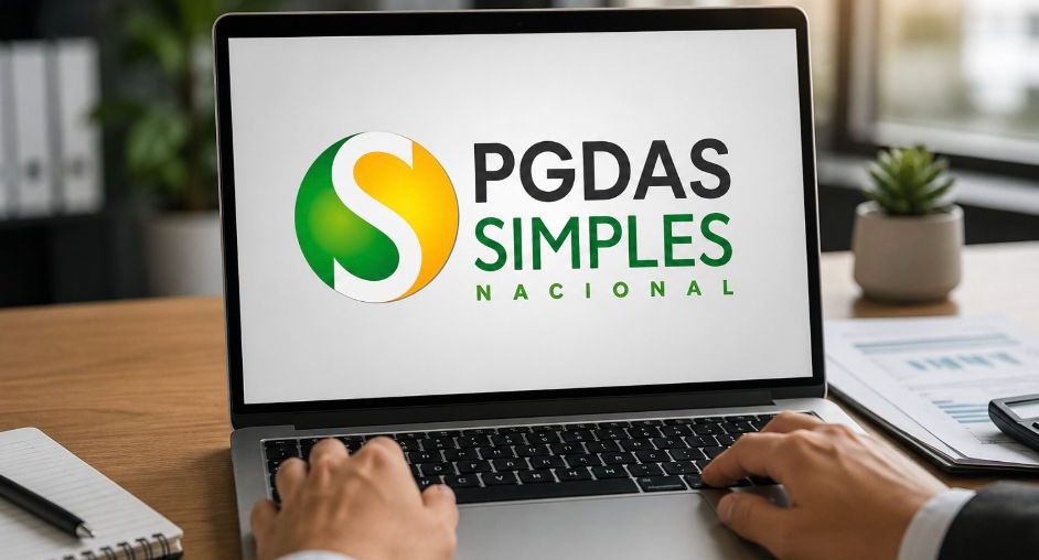 Tela do PGDAS Simples Nacional em notebook durante o processo de retifica&ccedil;&atilde;o do PGDAS Simples Nacional.